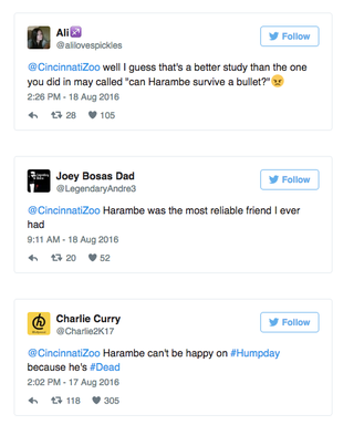 Illustration for article titled Harambe memes force the Cincinnati Zoo to flee Twitter